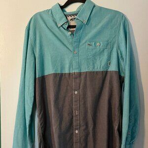 Vans Button Down Color Block Long Sleeve Shirt